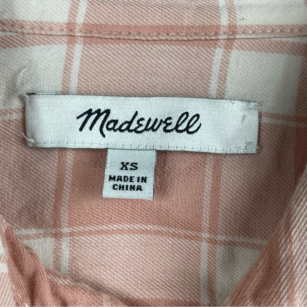 Madewell Central Long Sleeve Button Down Shirt in Pink Danville Plaid size xs - Picture 6 of 16